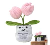 Ceprznvey Pot de Fleurs inspirant, Jolie Positive tricotée, Adorable Fleur en Pot au Crochet, Excellent matériau en Fil, décoration de Bureau et d'intérieur, 13 cm