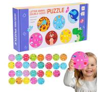 Ceprznvey Puzzle Alphabet,Jeux Éducatifs Lettres Chiffres - Double Face Appariement Comptage, Activités d'Éveil en Bois Maternelle