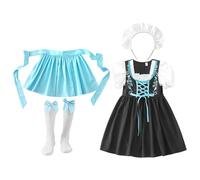 Ceprznvey Robe allemande bavaroise à manches courtes | Robe de fête 4 pièces pour Halloween, cosplay, bal masqué, fête théâtre, anniversaire