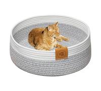 Ceprznvey Round Woven Cat Bed, Cotton Rope Nest, Round Woven Cat Bed, Medium Sized Pet Bed, Large Scratching Basket, Warm Cotton Rope, Woven Scratching Bed Basket, for Small Medium Large Cat and Dogs