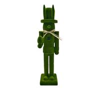 Ceprznvey Soldat Casse-noisette de Pâques - Casse-noisette en bois robuste ¦ Sculpture en bois avec poudre de flocage, ornement saisonnier avec détails faits à la main, accessoires de maison