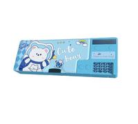 Ceprznvey Stationery Organizer, Pop Up Pencil Case, Cartoon Pen Box with Button Battery, Cute Pencil Case with Calculator, Boys Pencil Organizer, Organizer Stationery with Calculator for Boys