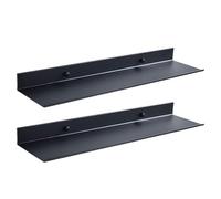 Ceprznvey Wall Mounted Bookshelf, Floating Shelves, 2-Pieces Aluminum Alloy Decorative Display and Storage for Kitchen, Bedroom, Living Room, Workplace, Restaurant, 11.81x4.72x1.57 inches