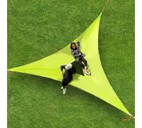 CEPTEN Hamac triangulaire multijoueur en maille à suspendre, Lit Suspendu pour sieste, pique-nique, observation de fleurs, articles de voyage en famille, (400 x 400 x 400 cm, vert)