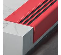 CEQFSWHQ Protection de Bord d'escalier autocollante et antidérapante en Caoutchouc - Garniture de sécurité Flexible for escaliers, rampes et échelles - 1 pièce(Red,L 20m)