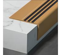 CEQFSWHQ Protection de Bord d'escalier autocollante et antidérapante en Caoutchouc - Garniture de sécurité Flexible for escaliers, rampes et échelles - 1 pièce(Brown,L18 m)