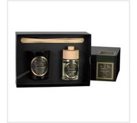 CERABELLA Coffret Cadeau Numbers Bougie Parfumée et Diffuseur à Bâtonnets Amber Olibanum 23 x 16,6 x 8 x 3 cm