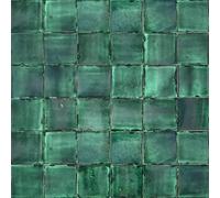 Cerames vert carrelage mexicains unicolores Verde Deslavado - carreaux de céramique verts mosaïque décorative pour salle de bain, douche, cuisine, terrasse Un paquet de 90 carreaux 10,5x10,5 cm
