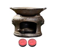 Ceramic Aromatherapy Burner, Decorative Wax Diffuser, Zen Incense Holder, Scented Candle Accessory, Meditation Relaxation Essential, Yoga Room Fragrance, Safe Oil Diffuser Set for Home Meditation