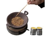 Ceramic Aromatherapy Burner, Tea Stove Warmer Set, 6Inch Heater with Tea Light Candles, Wax Melt Warmer, Home Decor with Elegant Design, Aromatherapy Set for Desk and Meditation