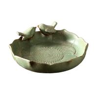 Ceramic Bird Bath - Hummingbird Water Bowl, multifonction Parakeet Feeder Ceramics Garden Accent | Suitable for Lawn Balcony Backyard Birds Feeding Decorative Landscape, 25,5 cm/10,04 pouces