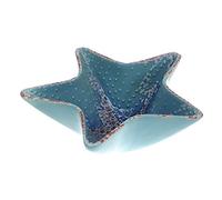 ceramic Bol en forme d'étoile de mer - Bleu glacé - Pour pot-pourri, coquillages, décoration de salle de bain - 16 cm
