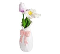 Ceramic Bow Vase - Flower Container Centerpiece Pot, Decorative Tabletop Holder for Home Decor, Elegant Accent Piece, Interior Styling Item for Living Room Bedroom Dining Use