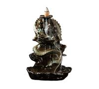 Ceramic Buddha's Hand Incense Burner Zen Inspiration Incense Stick Holder Auspicious Dragon Lotus Flower Backflow Incense Burner Temple Decoration (C) (B)