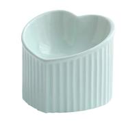 Ceramic Cat Bowl - Inclined Feeding Dish, Elevated Heart Shape Design