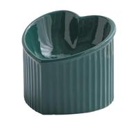 Ceramic Cat Bowl - Inclined Feeding Dish, Elevated Heart Shape Design | Ceramic Anti Spill Stable Base Structure, Ergonomic Pet Dining Feeder System for Cats Medium Pets Indoor Feeding