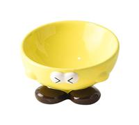 Ceramic Cat Feeder, Sturdy Raised Pet Feeding Dish, Slanted Cat Bowl, Ergonomic Elevated Design,White, Ideal for Small, Medium Cats, Kittens, and Pets,5.71x3.86x2.68 inches