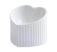 Ceramic Cat Food Bowl, Medium Heart Shape Shallow Slanted Food Water Dish