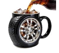 Ceramic Coffee Cup, Car Tire Theme Mug, 330ml Non Slip Funny Jar, Creative Drinkware for Cafe Birthday Mom Lovers Friends Men Gift Home Office Kitchen Daily Use Beverage Serving Ceramic Ware