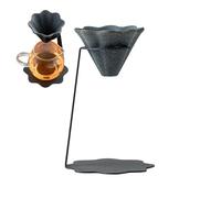 Ceramic Coffee Dripper - Ceramic Tea Strainer, 17.5cm Pyramid Shape Reusable for Filtration, Manual Brewing Item, Kitchen Utility Tool with Heat Resistant Finish, Porous Free Filter for Pouring