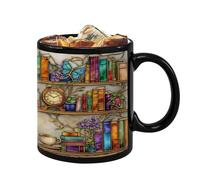 Ceramic Coffee Mug - Cat Theme Heat-Resistant | Ceramic Cup for Book Lovers,for Home Dorm Hotel Apartment Writers Reading Enthusiasts Tea Milk Juice