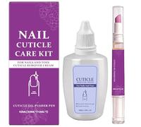 Ceramic Cuticle Pusher Oil Pen, Nail Care Kit for Dry Damaged Cuticles, Gentle Cuticle Remover Softens Moisturizes Strengthens Nails, Portable Manicure Tool with Lavender Scent (1 pièce)