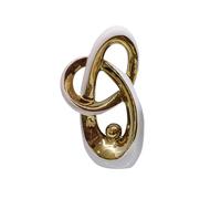 Ceramic Decorative Statue, Abstract Art Sculpture, Table Decoration for Bedroom, Bedroom, Dining Room, Office, Bookshelf Sculptures and Statues, 1 Pair,Gold big A