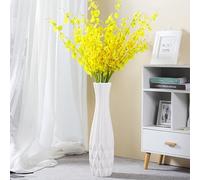 Ceramic Floor Large Vase 17.7 Inches Tall,White Modern Flower Tall Vases for Office, Home,Farmhouse,Living Room Décor,Simple Origami Design Fall Decorative Porcelain Flower Arrangement Vase Ideal Gift