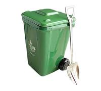 Ceramic Funny Mug - Trash Can Novelty Mugs, 400ml Hot Chocolate Mugs with Comfort Handle, Lid and Spoon, Drinking Mug for Afternoon Tea, Drinking Cup, Decorative Cup for Home Office, Travel Camping