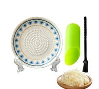Ceramic Garlic Grater Bowl 3-Piece - Multi-Function Plate | Cheese