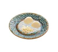 Ceramic Garlic Grater Plate - 4.7 Inches, Round Grinder Dish