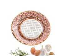 Ceramic Garlic Grater Plate - 4.7 Inches, Round Grinder Dish