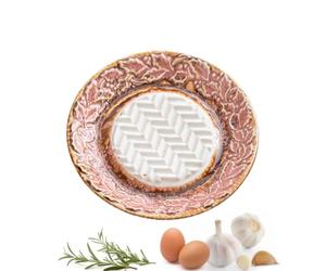 Ceramic Garlic Grater Plate - 4.7 Inches, Round Grinder Dish