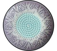 Ceramic Garlic Grater Plate - Handcrafted Ceramic Grating Plate & Grinder Bowl - Decorative Food Mincer for Ginger, Tomato, Onion & Cheese Dish (Purple)