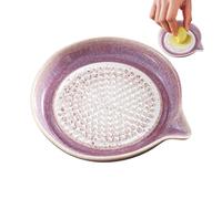 Ceramic Grater Plate - Handmade Garlic Grinder | Household Ceramic Garlic Grinder | Finely Crafted Ginger Grater for Chocolate, Fruits, Vegetables, Ginger, and Cheese, Gradient Glaze Dish