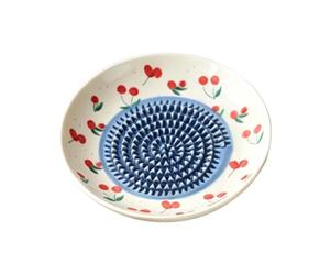 Ceramic Grater Plate - Round Manual Garlic Bowl, Kitchen Shredding Dish