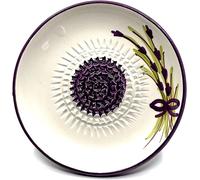 Ceramic Grating Plate-Ideal For Ginger,Parmesan,Etc.-Pattern: Purple Flower-Diameter: 12 Cm-Handmade And Hand-Painted-Made In Spain