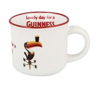 Ceramic Guinness White Espresso Mug With Toucan Label Design