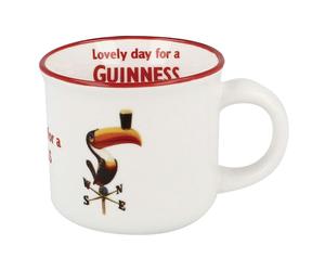 Ceramic Guinness White Espresso Mug With Toucan Label Design