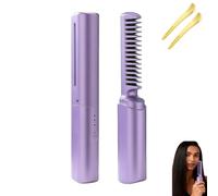 Ceramic Hairdressing Comb, Frizz-Free Hair Anytime, Cedar and Ash Ceramic Hairdressing Comb, 2 - in-1 Mini Cordless Portable Travel Curling Iron (Purple)