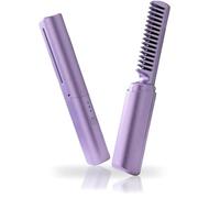 Ceramic Hairdressing Comb - Latest Ceramic Comb, Portable Cordless 2-in-1 Touch-up Combs, Frizz-Free Hair Anytime (Purple)