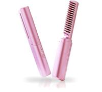 Ceramic Hairdressing Comb - Latest Ceramic Comb, Portable Cordless 2-in-1 Touch-up Combs, Frizz-Free Hair Anytime (Pink)