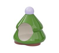 Ceramic Hamster Hideouts, Pine Tree Cave Shelter, 5.51x5.51x6.3 inches, Waterproof Pet House, Elevated Bed Program, Cozy Animal Habitat, Ideal for Chinchillas, Squirrels, Hedgehogs, Green Color