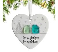 Ceramic Heart - Petite sentiment Carrier, décoration de ressources de vacances, pendentif artistique saisonnier, accessoire d'arbre festif, décoratif | Accent d'arbre sur le thème de A