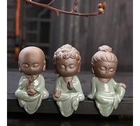 Céramic Klin Moine Bouddha Statues Sculptures bouddhistes Mignonnes Budha Home Garden Decoration Table Ornements Exquis Crafts