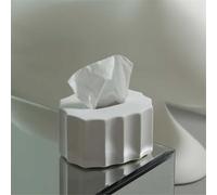 Ceramic Living Room Elegant Creative Fashionable Tabletop Decorative Tissue Box(Bianco)