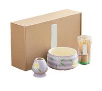 Ceramic Matcha Bowl Set Brushd Tea Table Accessories pour préparer le matcha(Purple)