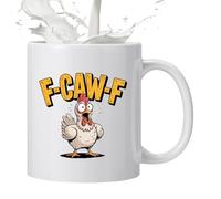 Ceramic Mug - 11 Ounce Humorous Rooster Design | Comical Chicken Themed Drinkware | Animal Print Beverage Container | Amusing Gift Solution For Birthday Celebration, Office Workplace Use With Dishwash