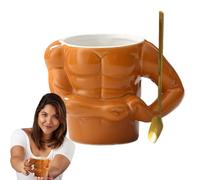 Ceramic Mug - Large Coffee Cup - Ceramic Mug | Original Drinking Mug | Muscle-Shaped Water Container for Coffee, Tea, and Drinks, Multifunctional Beer Mug with Funny Muscle Shape Design