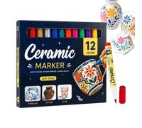 Ceramic Paint Markers - 12 Color Acrylic Paint Pens with Waterproof Ink